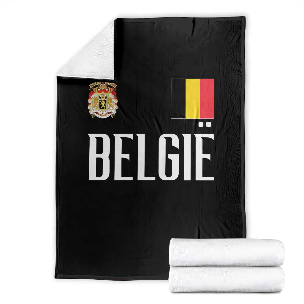 Royal Coat of Arms Belgie Crest Graphic Throw Blanket Traditional Belgium Belgian Flag and Lion Heritage Pride Gift TS02 Black Print Your Wear