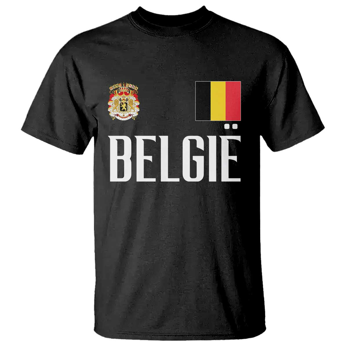 Royal Coat of Arms Belgie Crest Graphic T Shirt Traditional Belgium Belgian Flag and Lion Heritage Pride Gift TS02 Black Print Your Wear