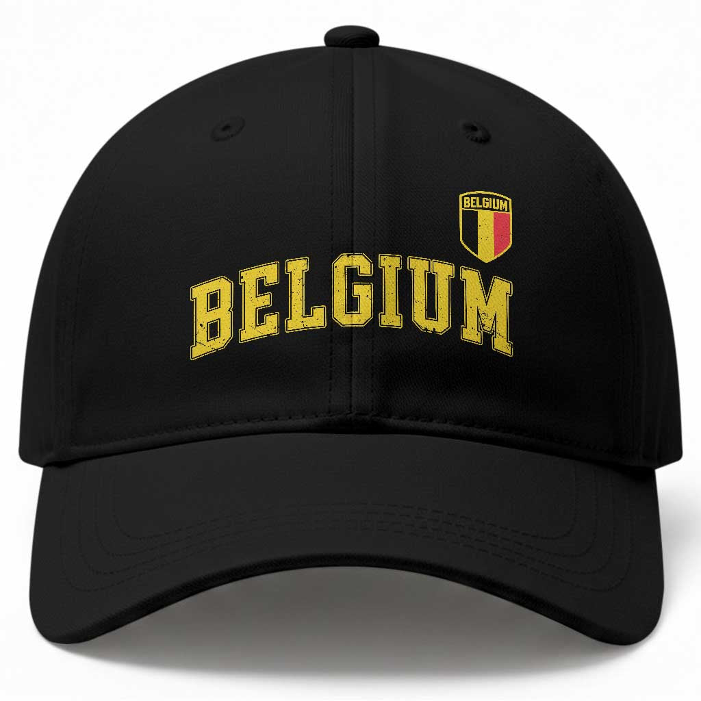 Vintage Belgium Varsity Style Distressed Graphic Baseball Cap Classic Collegiate Belgian Pride TS02 Print Your Wear