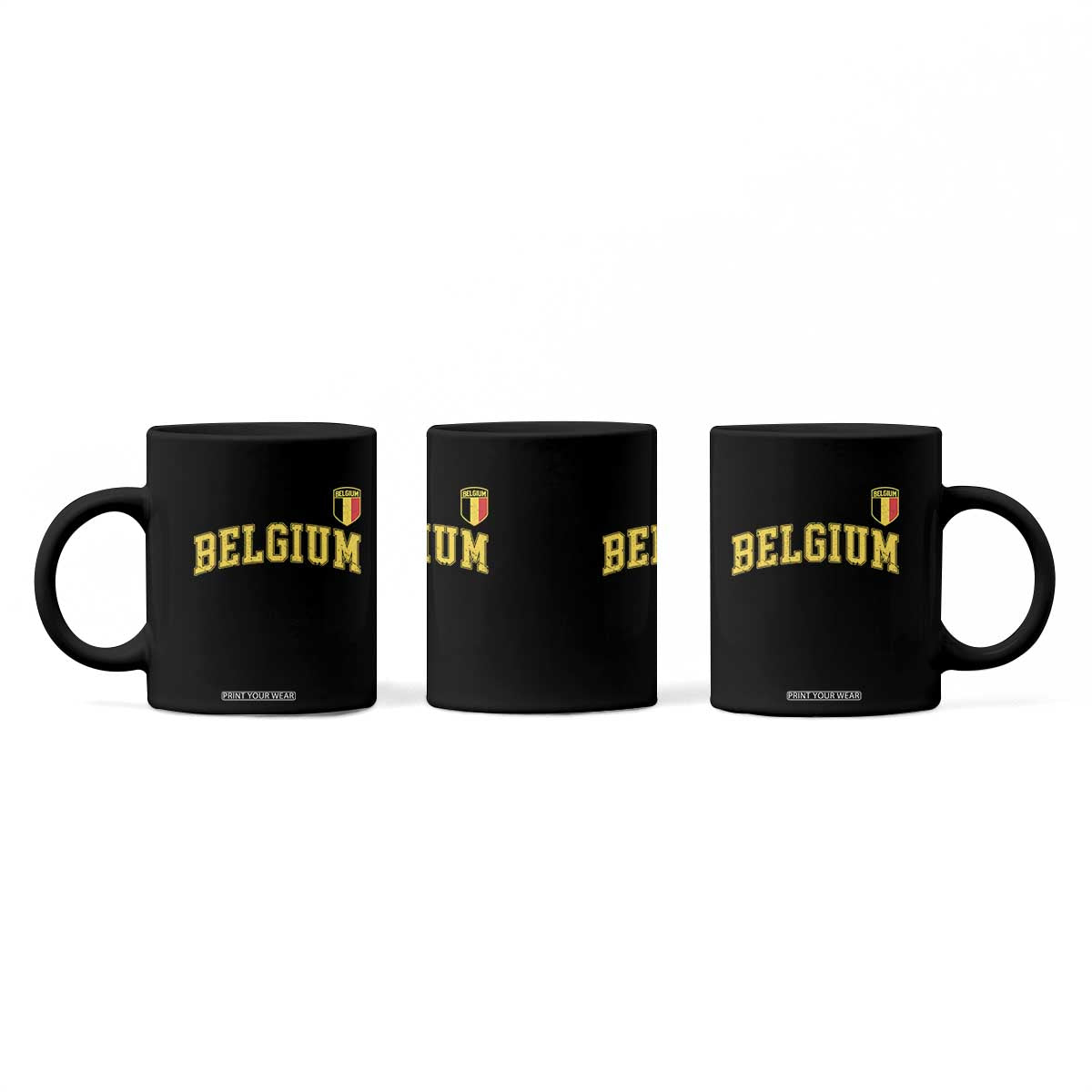 Vintage Belgium Varsity Style Distressed Graphic Coffee Mug Classic Collegiate Belgian Pride TS02 Print Your Wear