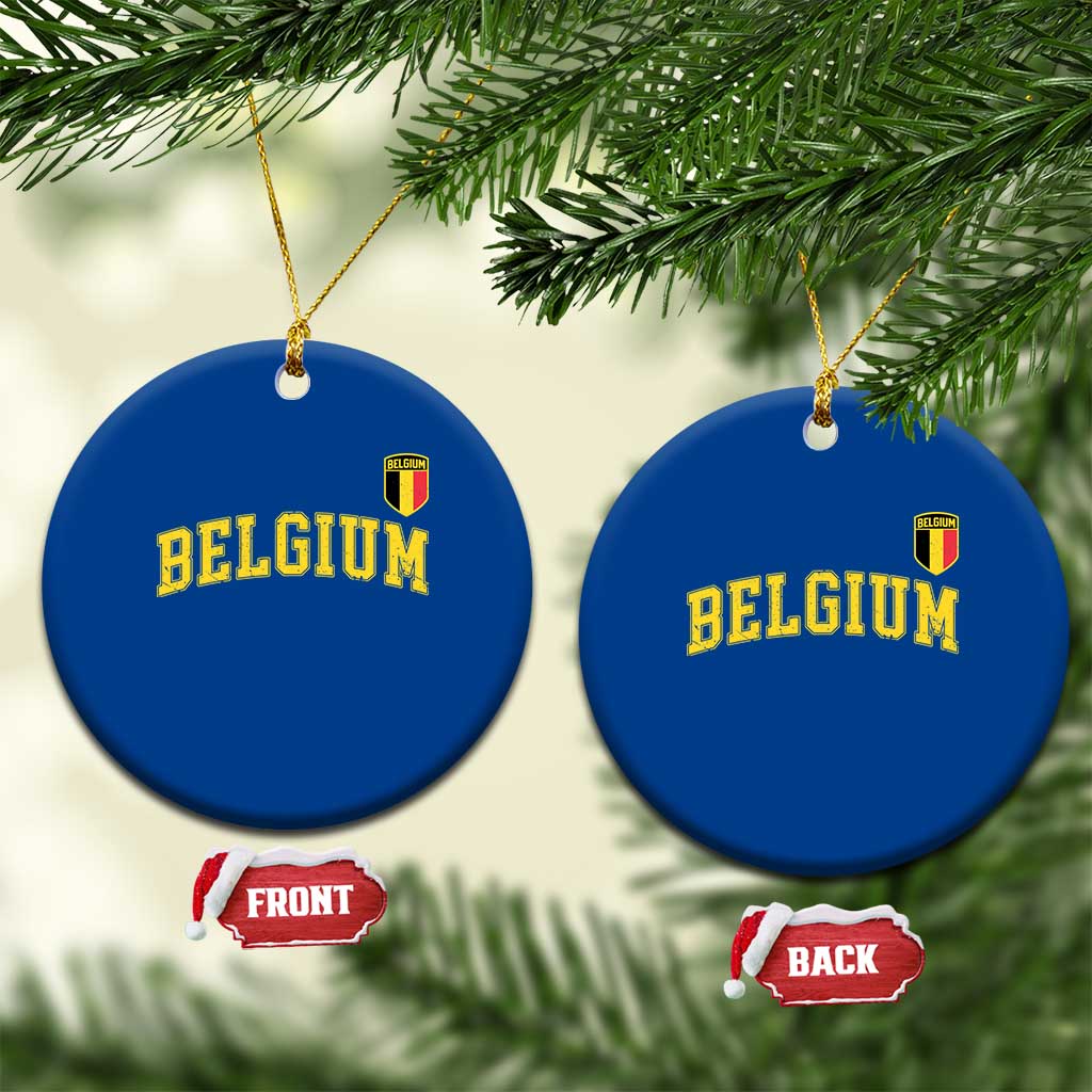 Vintage Belgium Varsity Style Distressed Graphic Ceramic Ornament Classic Collegiate Belgian Pride TS02 1pc Blue Print Your Wear