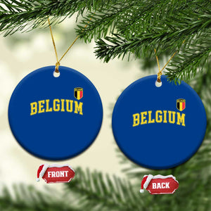Vintage Belgium Varsity Style Distressed Graphic Ceramic Ornament Classic Collegiate Belgian Pride TS02 1pc Blue Print Your Wear