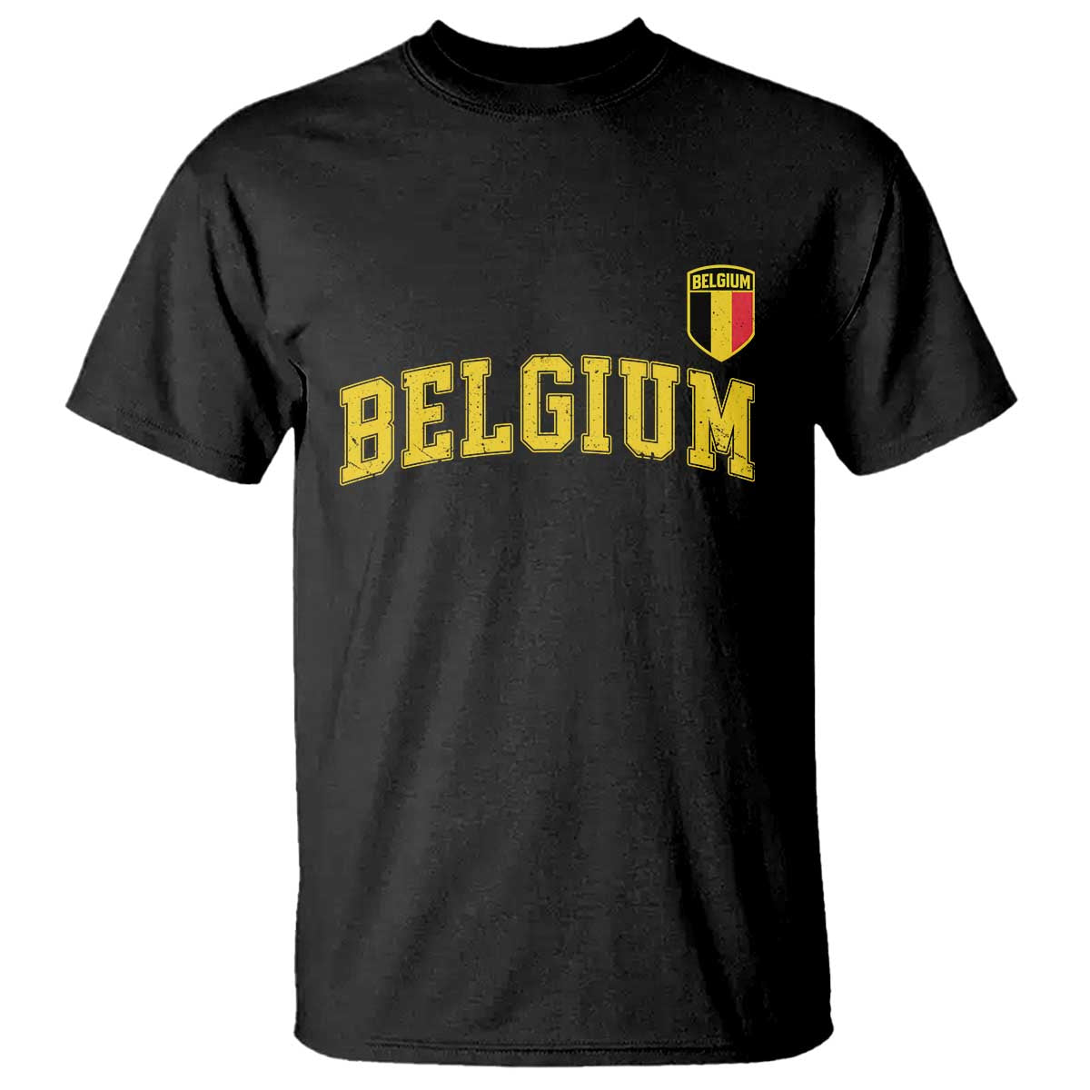 Vintage Belgium Varsity Style Distressed Graphic T Shirt Classic Collegiate Belgian Pride TS02 Black Print Your Wear