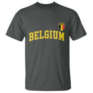 Vintage Belgium Varsity Style Distressed Graphic T Shirt Classic Collegiate Belgian Pride TS02 Dark Heather Print Your Wear