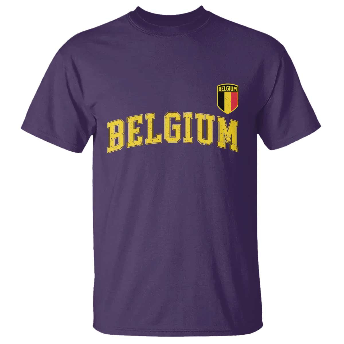 Vintage Belgium Varsity Style Distressed Graphic T Shirt Classic Collegiate Belgian Pride TS02 Purple Print Your Wear