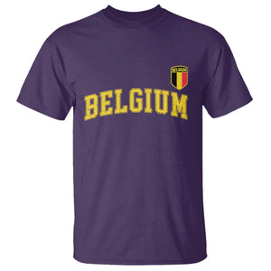 Vintage Belgium Varsity Style Distressed Graphic T Shirt Classic Collegiate Belgian Pride TS02 Purple Print Your Wear