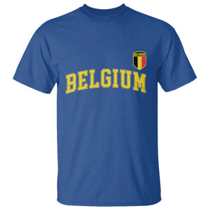 Vintage Belgium Varsity Style Distressed Graphic T Shirt Classic Collegiate Belgian Pride TS02 Royal Blue Print Your Wear