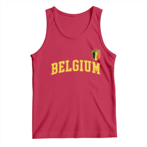 Vintage Belgium Varsity Style Distressed Graphic Tank Top Classic Collegiate Belgian Pride TS02 Red Print Your Wear