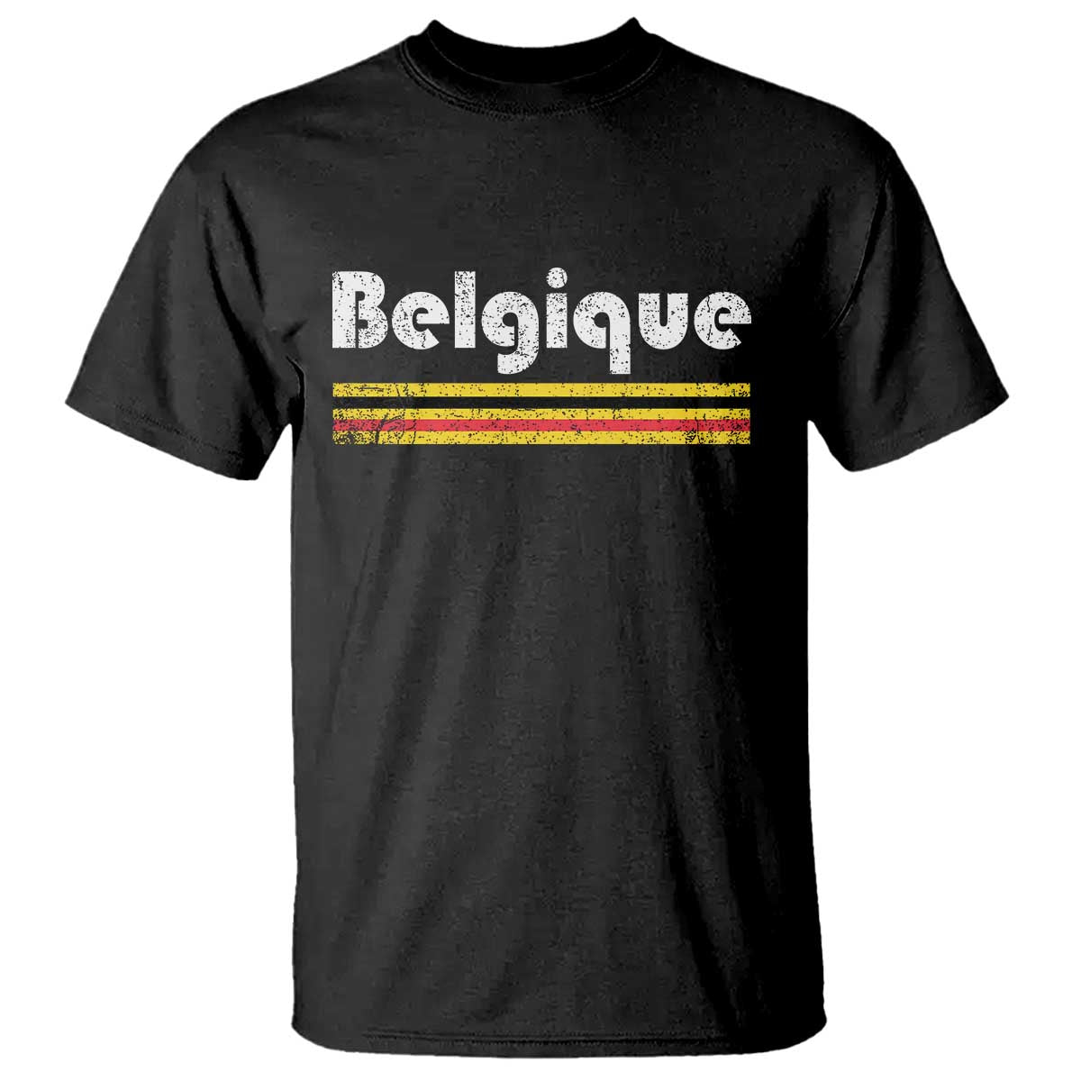 Retro Belgique Belgium Flag Distressed Graphic in French T Shirt Proud Belgian Heritage and Country Roots Pride Gift TS02 Black Print Your Wear