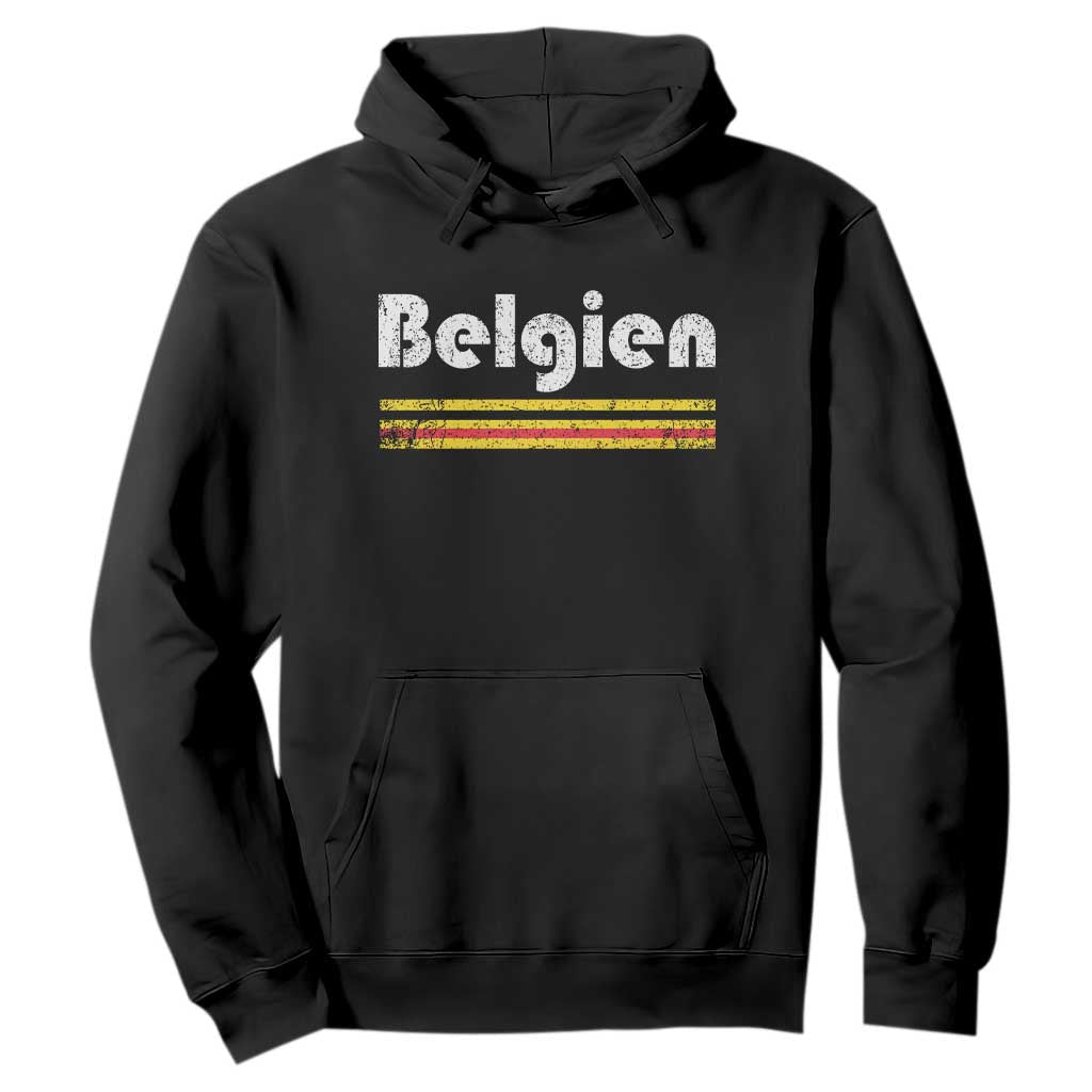 Retro Belgien Belgium Flag Distressed Graphic in German Hoodie Proud Belgian Heritage and Country Roots Pride Gift TS02 Black Print Your Wear