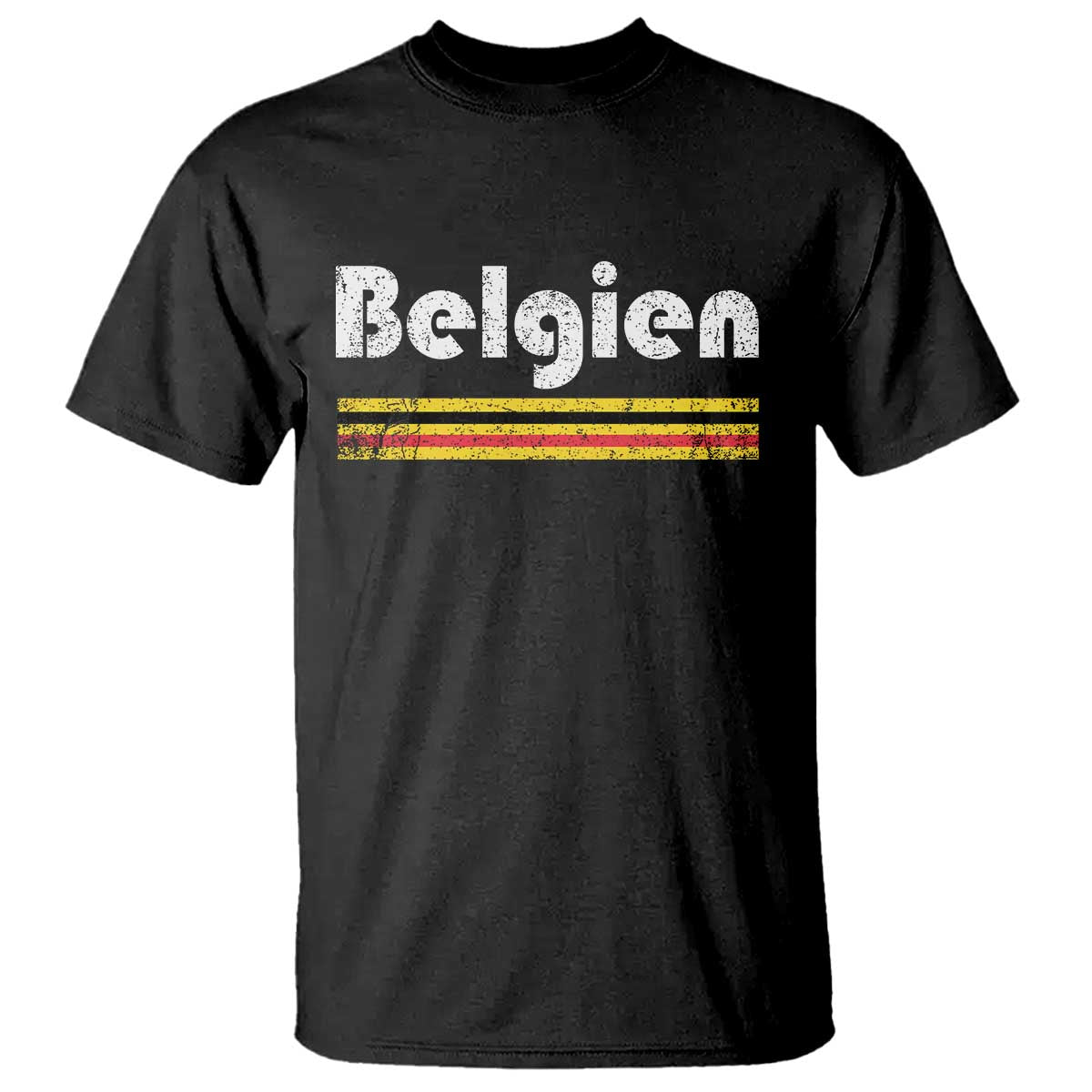 Retro Belgien Belgium Flag Distressed Graphic in German T Shirt Proud Belgian Heritage and Country Roots Pride Gift TS02 Black Print Your Wear