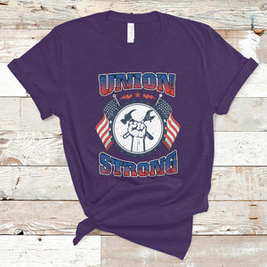 Proud Labor Day Workers Union Strong Fist T Shirt TS02 Purple Printyourwear