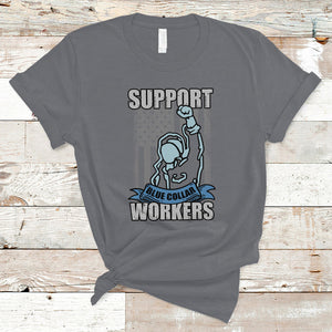 American Flag Happy Labor Day Support Blue Collar Workers T Shirt TS02 Charcoal Printyourwear