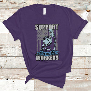 American Flag Happy Labor Day Support Blue Collar Workers T Shirt TS02 Purple Printyourwear