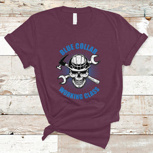 American Flag Happy Labor Day Blue Collar Working Class T Shirt TS02 Maroon Printyourwear