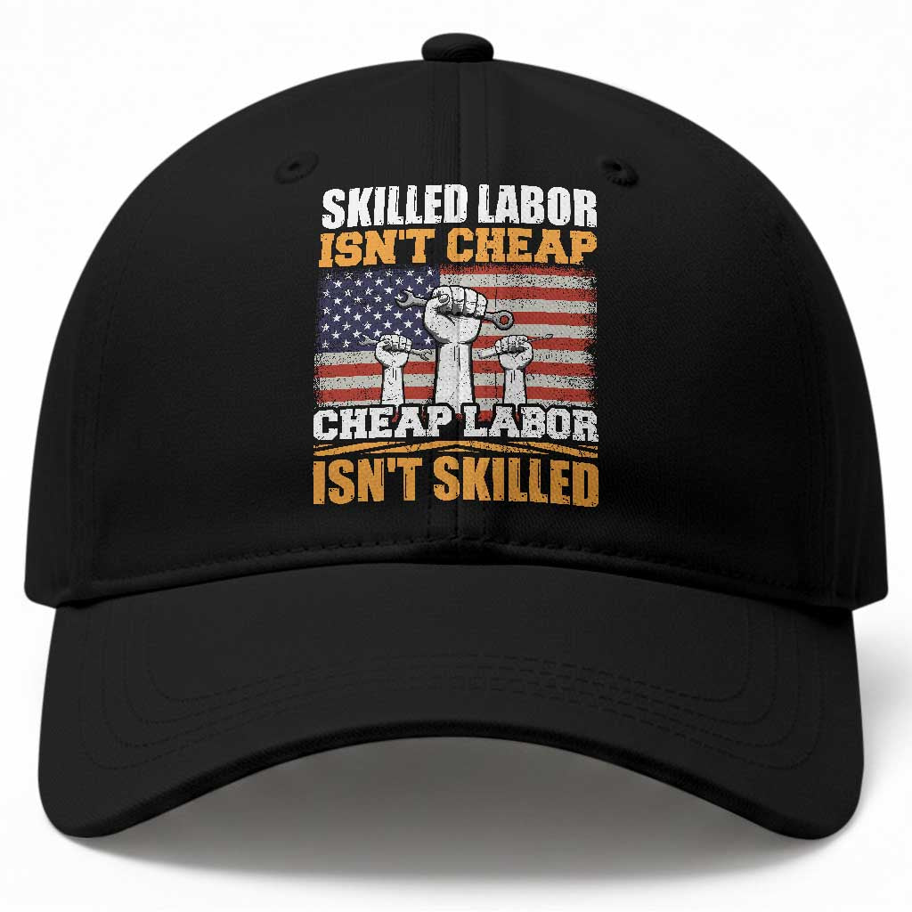Skilled Labor Patriotic USA Flag Baseball Cap Blue Collar Trade Union Hand Tools Pride Graphic TS02 Print Your Wear