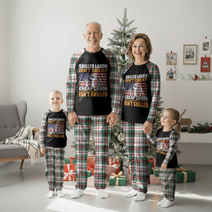 Skilled Labor Patriotic USA Flag Plaid Pajama Set Blue Collar Trade Union Hand Tools Pride Graphic TS02 Christmas Plaid Print Your Wear