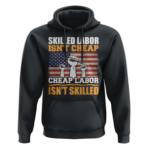 Skilled Labor Patriotic USA Flag Hoodie Blue Collar Trade Union Hand Tools Pride Graphic TS02 Black Print Your Wear