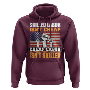 Skilled Labor Patriotic USA Flag Hoodie Blue Collar Trade Union Hand Tools Pride Graphic TS02 Maroon Print Your Wear
