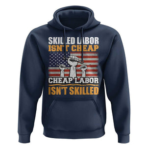 Skilled Labor Patriotic USA Flag Hoodie Blue Collar Trade Union Hand Tools Pride Graphic TS02 Navy Print Your Wear