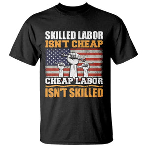 Skilled Labor Patriotic USA Flag T Shirt Blue Collar Trade Union Hand Tools Pride Graphic TS02 Black Print Your Wear