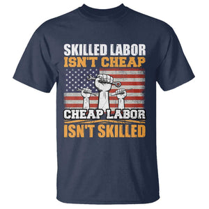 Skilled Labor Patriotic USA Flag T Shirt Blue Collar Trade Union Hand Tools Pride Graphic TS02 Navy Print Your Wear