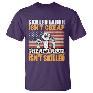 Skilled Labor Patriotic USA Flag T Shirt Blue Collar Trade Union Hand Tools Pride Graphic TS02 Purple Print Your Wear