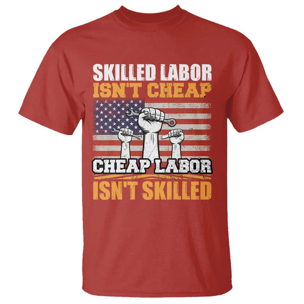 Skilled Labor Patriotic USA Flag T Shirt Blue Collar Trade Union Hand Tools Pride Graphic TS02 Red Print Your Wear