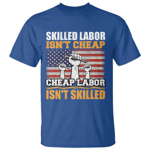 Skilled Labor Patriotic USA Flag T Shirt Blue Collar Trade Union Hand Tools Pride Graphic TS02 Royal Blue Print Your Wear