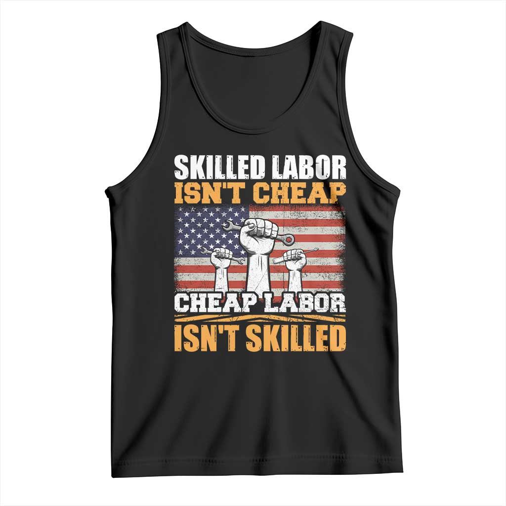 Skilled Labor Patriotic USA Flag Tank Top Blue Collar Trade Union Hand Tools Pride Graphic TS02 Black Print Your Wear
