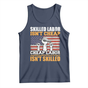 Skilled Labor Patriotic USA Flag Tank Top Blue Collar Trade Union Hand Tools Pride Graphic TS02 Navy Print Your Wear