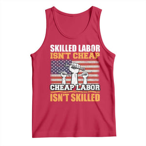 Skilled Labor Patriotic USA Flag Tank Top Blue Collar Trade Union Hand Tools Pride Graphic TS02 Red Print Your Wear