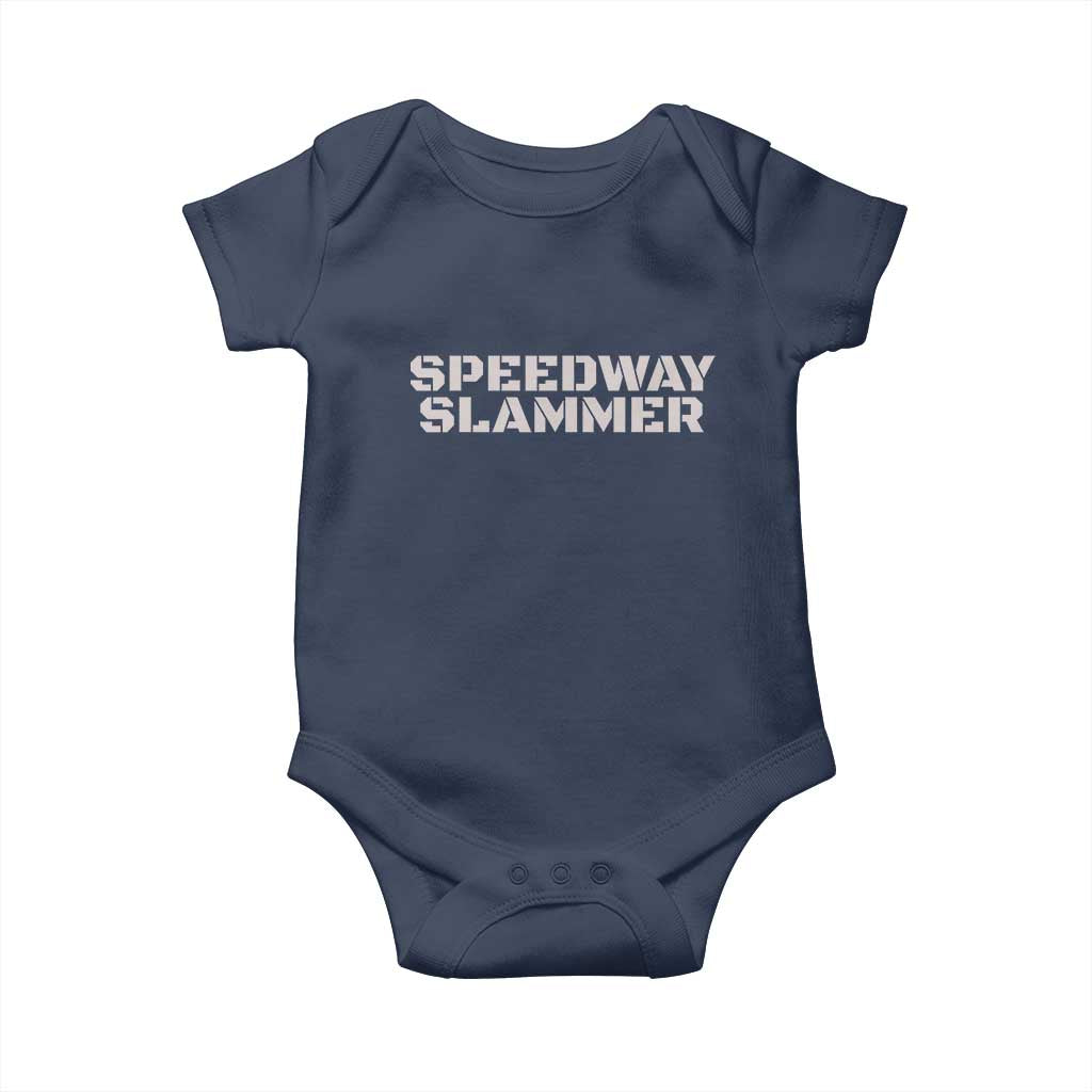 Speedway Slammer 2025 Baby Onesie Indiana Sarcastic TS02 Navy Print Your Wear