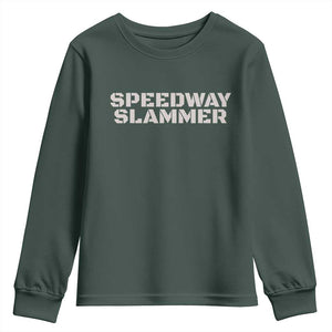 Speedway Slammer 2025 Youth Sweatshirt Indiana Sarcastic TS02 Dark Forest Green Print Your Wear
