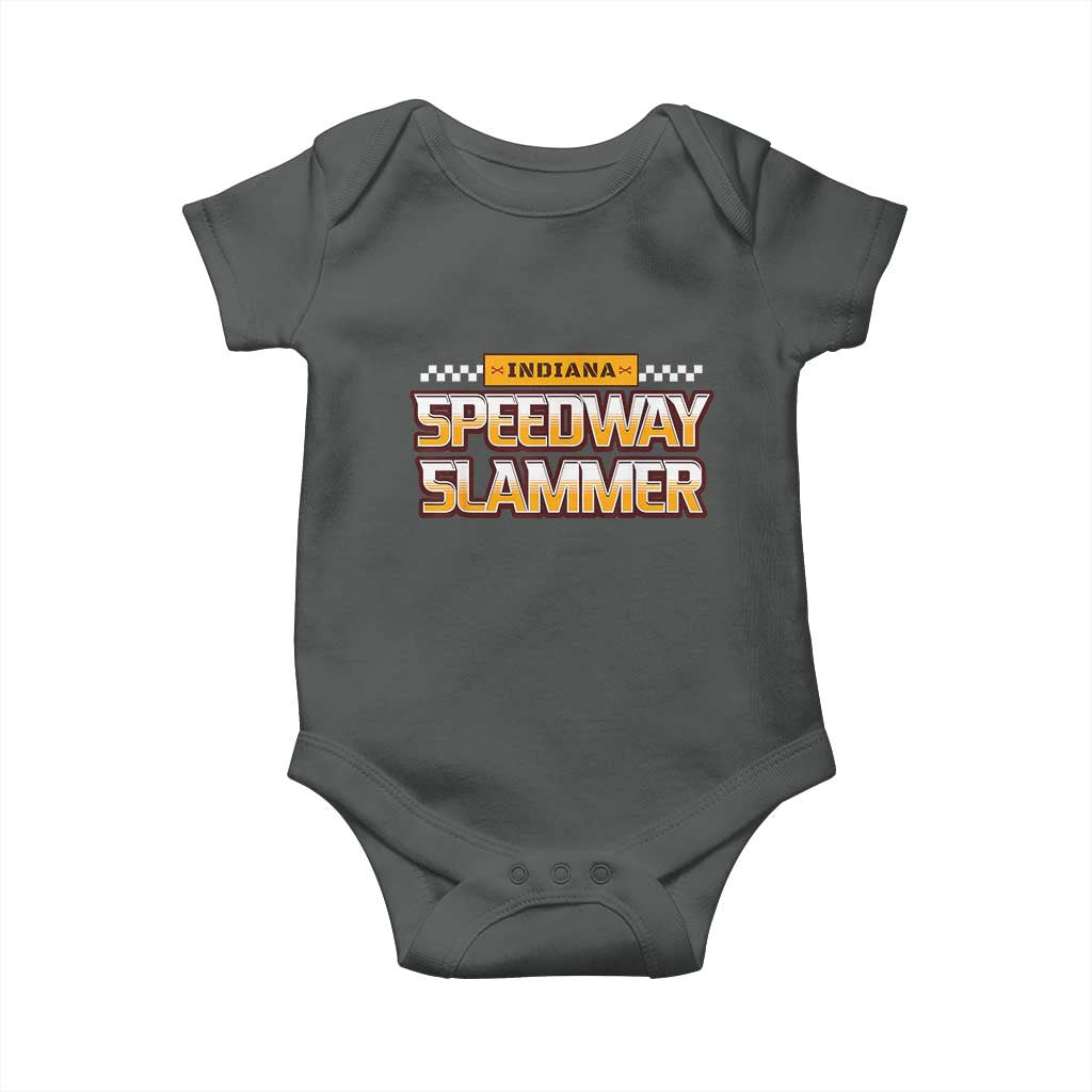 Indiana Speedway Slammer 2025 Baby Onesie Detention Prison TS02 Dark Heather Print Your Wear