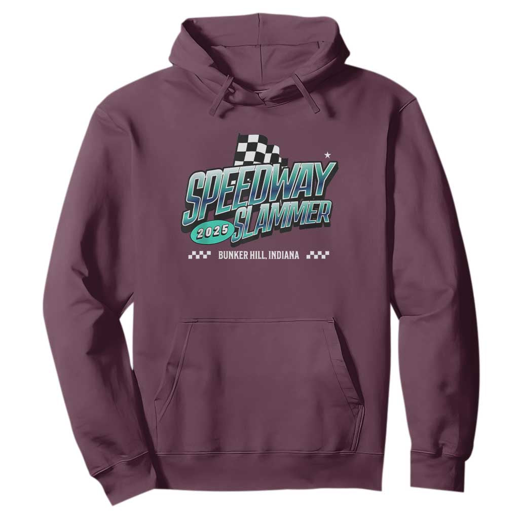 Speedway Slammer 2025 Hoodie Bunker Hill Indiana TS02 Maroon Print Your Wear