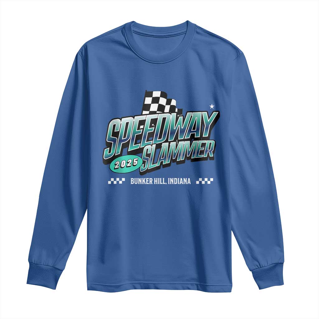 Speedway Slammer 2025 Long Sleeve Shirt Bunker Hill Indiana TS02 Royal Blue Print Your Wear