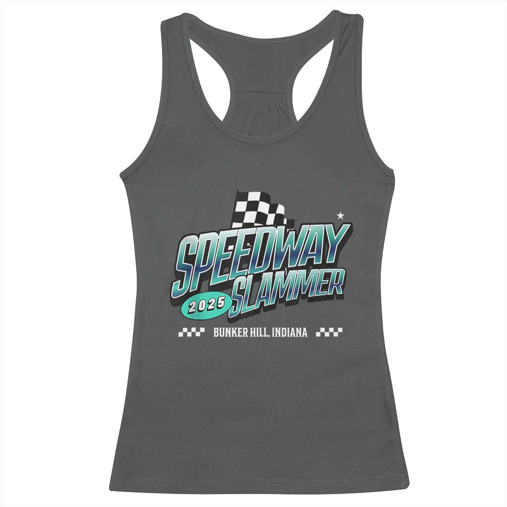 Speedway Slammer 2025 Racerback Tank Top Bunker Hill Indiana TS02 Dark Heather Print Your Wear