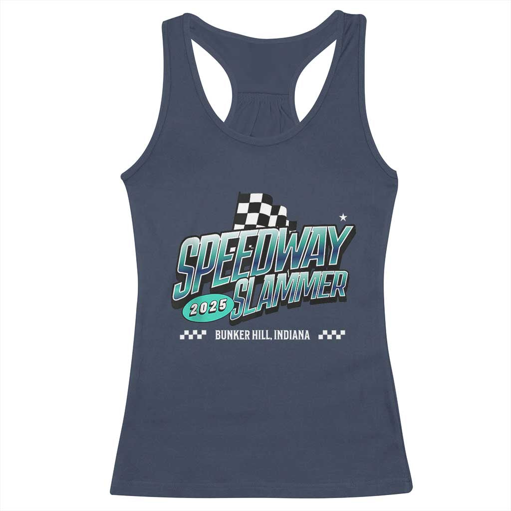 Speedway Slammer 2025 Racerback Tank Top Bunker Hill Indiana TS02 Navy Print Your Wear