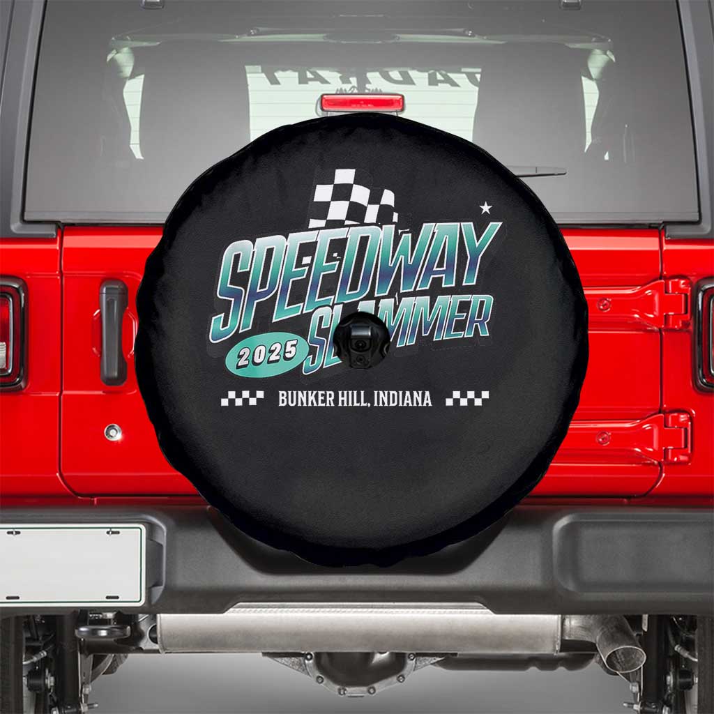 Speedway Slammer 2025 Spare Tire Cover Bunker Hill Indiana TS02 Black Print Your Wear