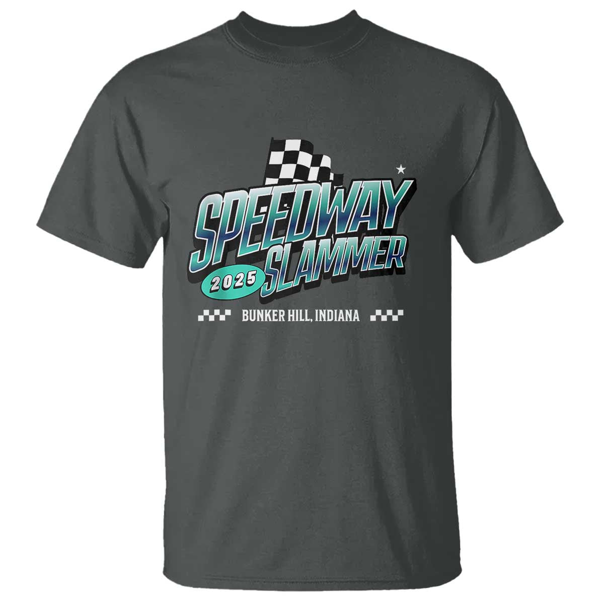 Speedway Slammer 2025 T Shirt Bunker Hill Indiana TS02 Dark Heather Print Your Wear