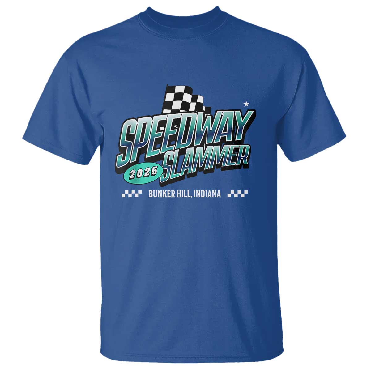 Speedway Slammer 2025 T Shirt Bunker Hill Indiana TS02 Royal Blue Print Your Wear