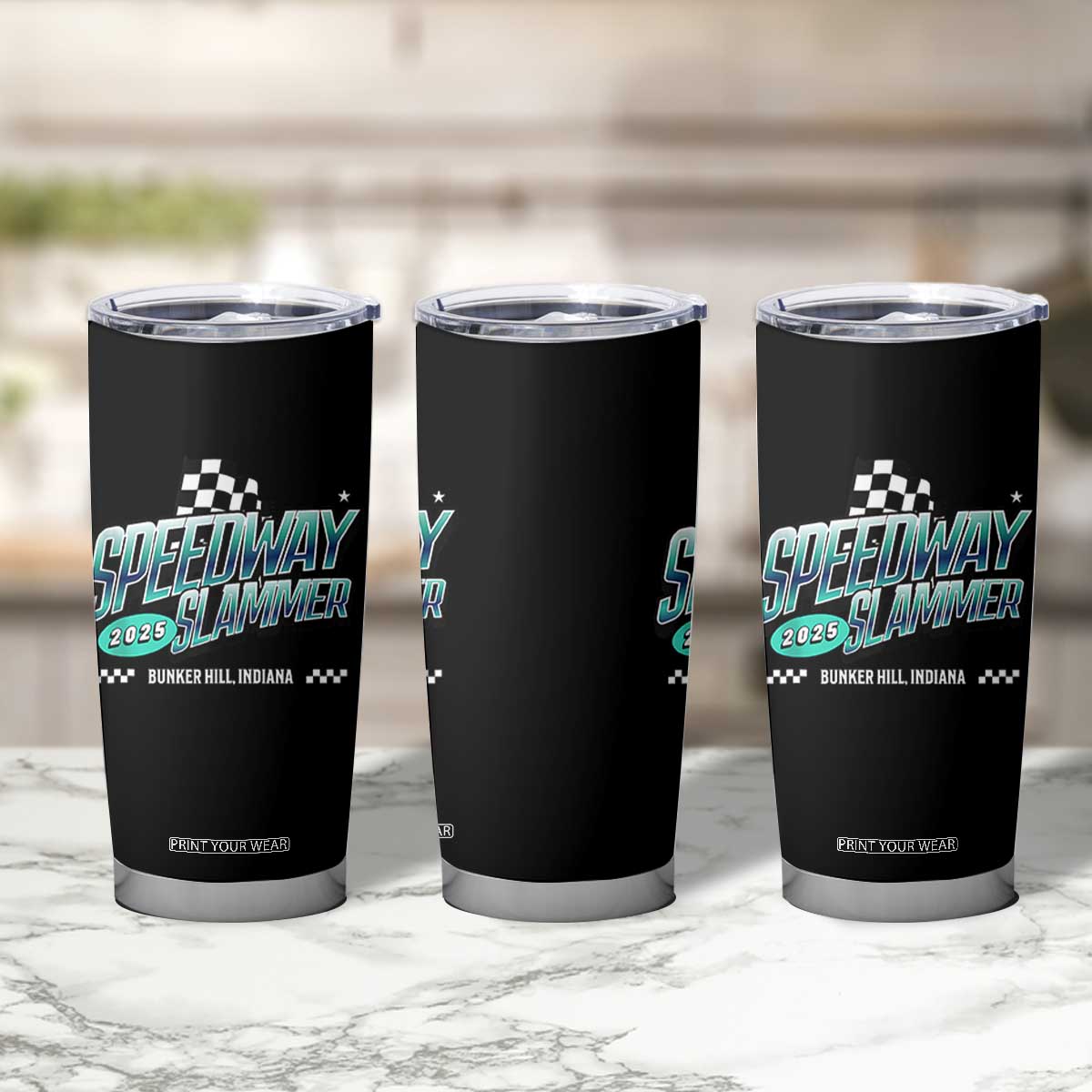 Speedway Slammer 2025 Tumbler Cup Bunker Hill Indiana TS02 Print Your Wear