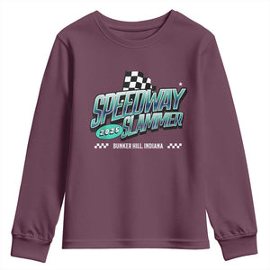 Speedway Slammer 2025 Youth Sweatshirt Bunker Hill Indiana TS02 Maroon Print Your Wear