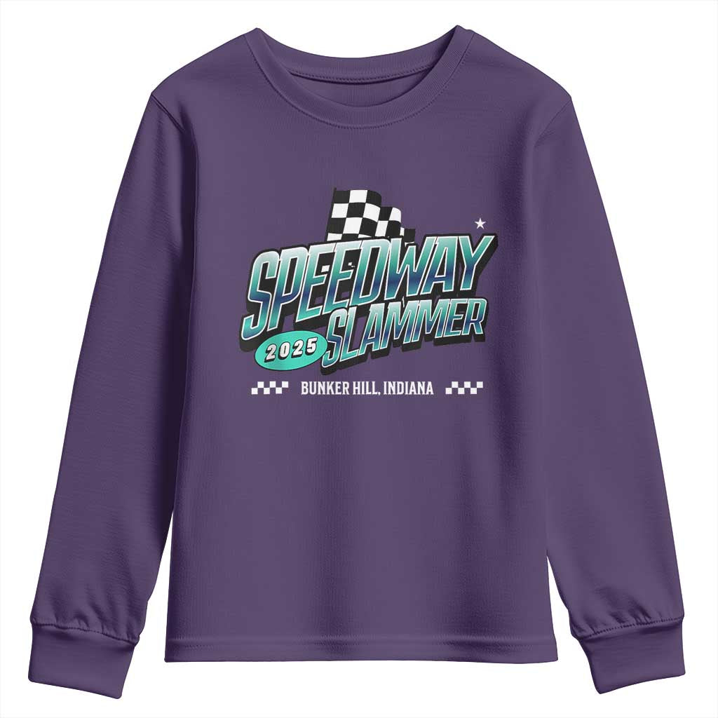 Speedway Slammer 2025 Youth Sweatshirt Bunker Hill Indiana TS02 Purple Print Your Wear