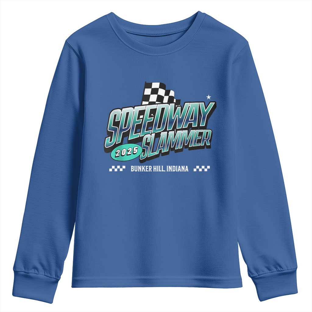 Speedway Slammer 2025 Youth Sweatshirt Bunker Hill Indiana TS02 Royal Blue Print Your Wear