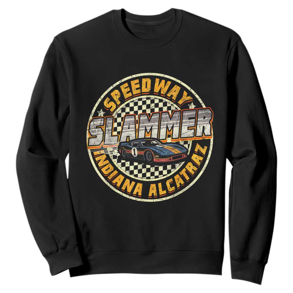 Speedway Slammer 2025 Sweatshirt Indiana Alcatraz Retro Vintage Racing Graphic TS02 Black Print Your Wear