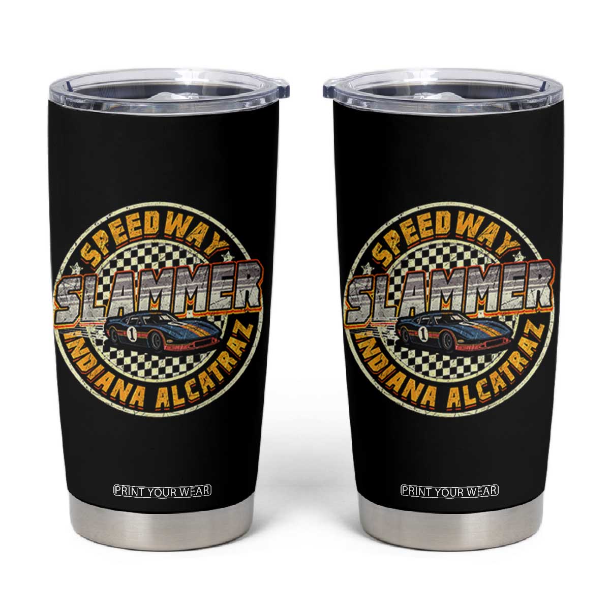 Speedway Slammer 2025 Tumbler Cup Indiana Alcatraz Retro Vintage Racing Graphic TS02 Black Print Your Wear