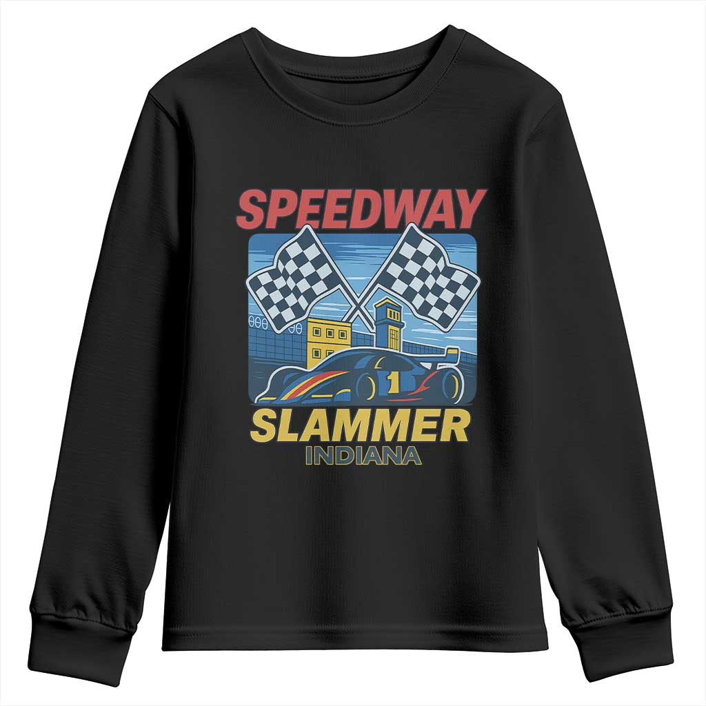 Speedway Slammer 2025 Youth Sweatshirt Indiana Alcatraz Vintage Racing Graphic TS02 Black Print Your Wear