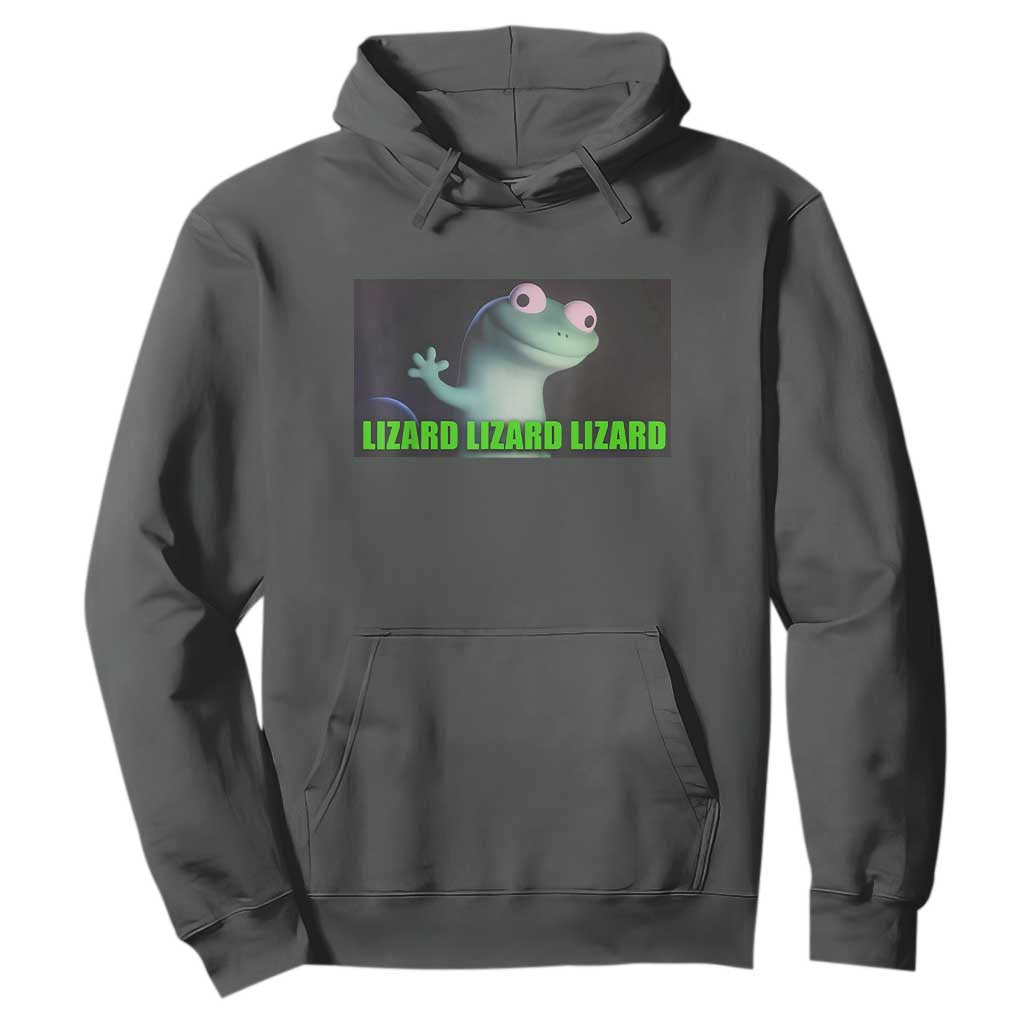 Funny Lizard Lizard Lizard Hoodie Weirdcore Gecko Meme TS02 Dark Heather Print Your Wear